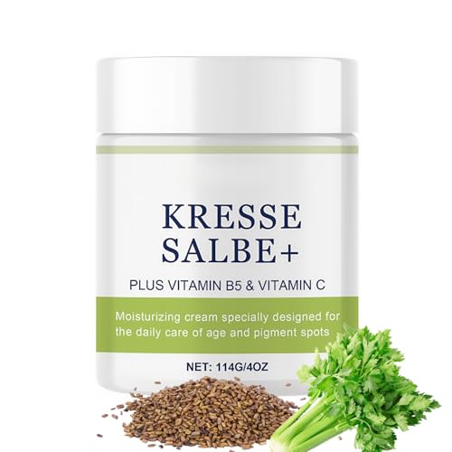 Kressesalbe Plus, 114g Kressesalbe Altersflecken Entfernen, Salbe Gesichtscreme Gegen Altersflecken, Pigmentflecken entferner, Antipigmentcreme Gesicht, Aktiv kressesalbe