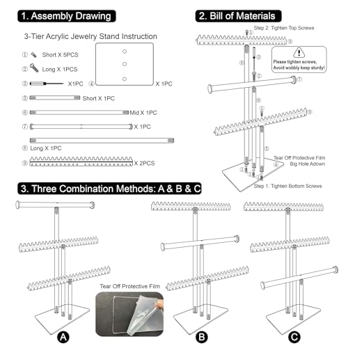image for lengnoyp Premium Jewelry Stand, Earring Holder, Necklace Holder Stand,