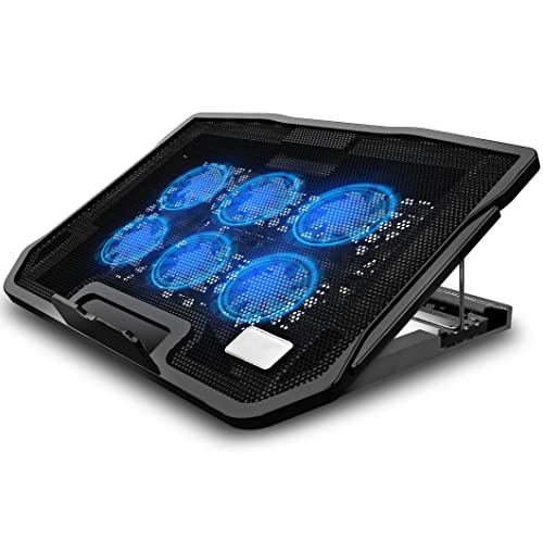 Base refrigeradora para laptop ultra delgada con 6 ventiladores silenciosos para laptops de 14 y 15,6 pulgadas miniatura 1