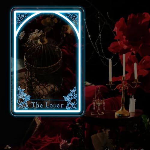 Image of Tarot Mirror Neon Sign, Ice Blue, 15.7 inchx10.6 inch