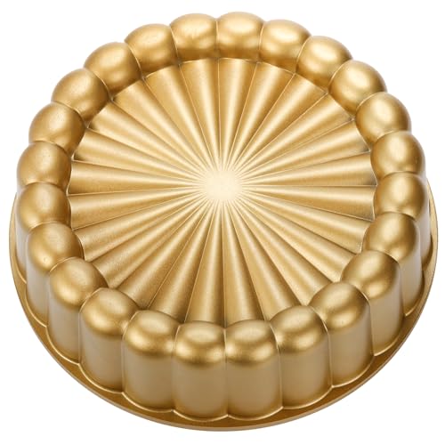 Image of Goaste 9.5 Inch Charlotte Cake Pan, Reusable Fluted Mold, Nonstick Aluminium With Flower Shape for Cheese, Chocolate, Strawberry Shortcake, Brownie Tart Pie