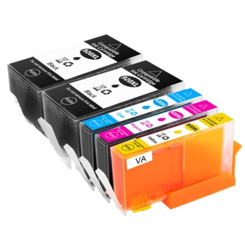 Cartouches encre 920XL pour imprimante OfficeJet 7500A 6500A 6000 - Pack 5 recharges noir couleur
