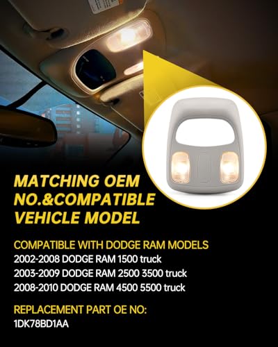 Lámpara de lectura lámpara de consola EWBN para Dodge Ram miniatura 4
