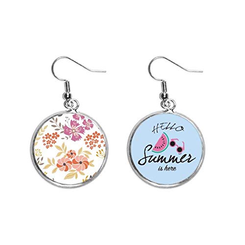 Pendientes de sandía ligeros que no dañan el lóbulo con diseño floral