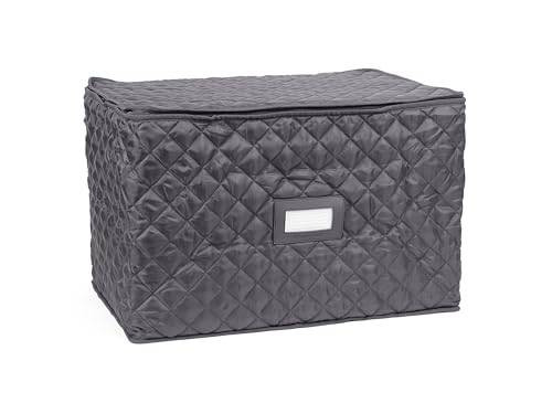 Covermates Keepsakes - Serveware Storage - Padded Protection - ID Window - Stain Resistant - Machine Washable - China Storage, Slate