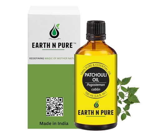Image of Earth N Pure Patchouli Essential Oil Natural & Therapeutic Grade for Aromatherapy, Skin & Hair Care 100 ml