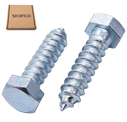 SKIR'CO (4 pcs) DIN 571 Zinc Plated Steel Hexagon Head Wood Screws M12 x 50 mm, Coach Screws, Hex Screw, Lag Bolts - Image 2