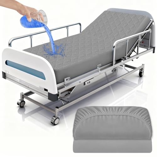 2 Pack Fitted Hospital Bed Sheets with Elastic All Around for a Perfec