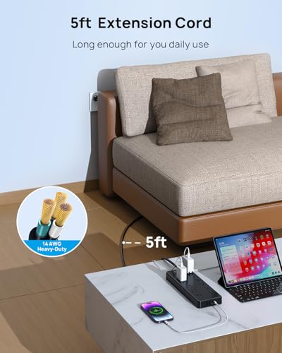 Image of TROND 4000J Surge Protector Power Strip with 12 Widely Spaced Outlets
