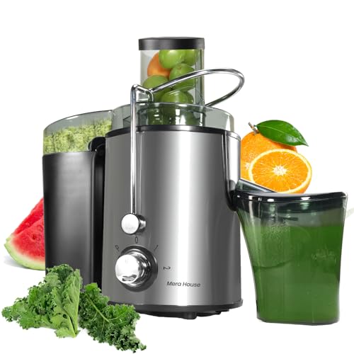 La Mejor Lista de extractores de jugos favoritos de las personas. 46 Mera House Extractor de Jugo Eléctrico 800W, Exprimidor Centrífugo con 3 Velocidades y Boca de 8cm, Estractor Electrico Jugos Frutas y Verduras, 600ml, Fácil de Limpiar y...