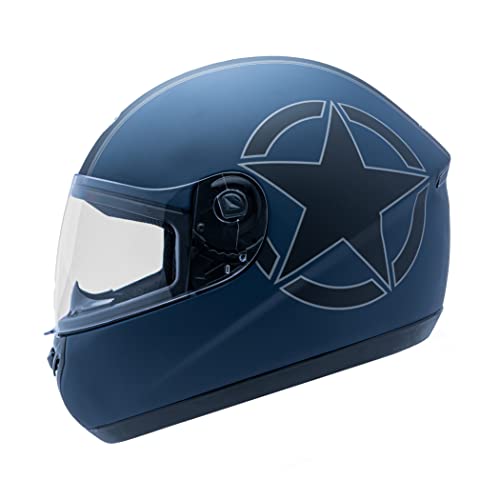 Capacete Fechado Moto Peels Spike Army Azul Fosco/Preto 58