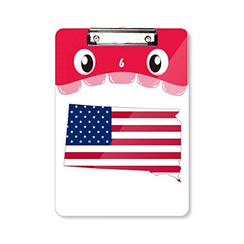 Porte-bloc A4 motif Dakota du Sud avec carte des USA et étoiles