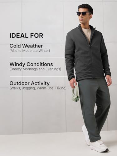 Image of TECHNOSPORT Men's Regular Fit Solid Kangaroo Pocket Reversible Winter Jacket With Technowarm+, Redefine Your Outdoor Moves