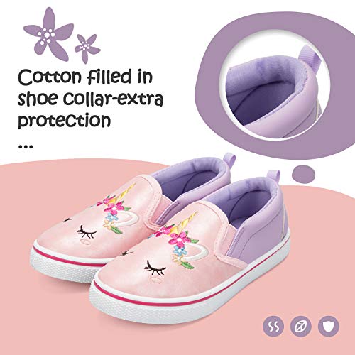 Image of K KomForme Boys & Girls Slip on Shoes, Toddler Canvas Walking Shoes | Lightweight, Comfortable