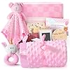 Baby Shower Gifts for Girls – Premium 10-Piece Baby Bundle | Baby Girl Gifts & Baby Gifts for Girls Newborn 0-6 Months | Keepsake Set with Blanket, Bibs, Lovey, Rattle & More