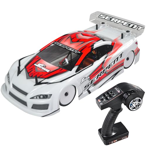 Serpent 1/10 Auto da Turismo RC RTR, Auto RC Elettrica 4WD Veloce con Motore Senza Spazzole, Parti in Fibra di Carbonio e Alluminio CNC, Alta Velocità, Batterie e Caricabatterie Non Inclusi (Rosso)