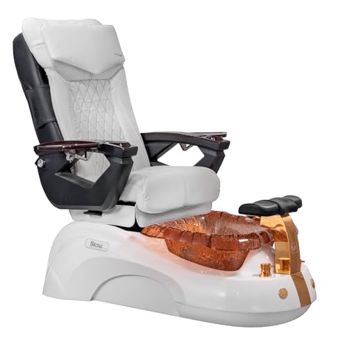 SIENA Shiatsulogic Pedicure Chair White Gold w/Discharge Pump Stylish Pedicure