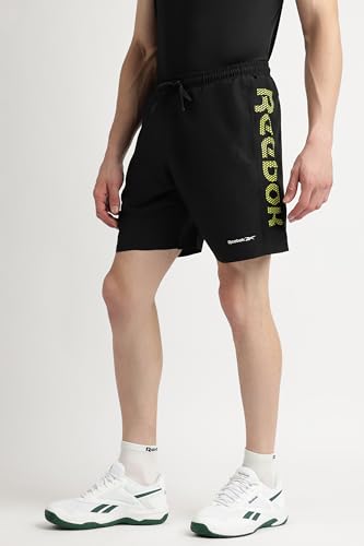 Image of Reebok Men's Polyester Training Shorts - Lightweight Breathable Gym Shorts for Men | Sports Shorts for Men | Workout Fitness Shorts - Elastic Drawcord Waistband