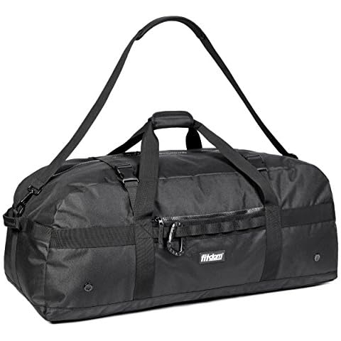 Fitdom 132L 36" Heavy Duty Extra Large Sports Gym Equipment Travel Duffel Bag W/Adjustable Shoulder & Compression Straps. Perfect for Soccer Baseball Basketball Hockey Football Team Coaches & More Cover