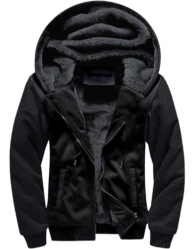 Amazon.com: SWISSWELL Men Zipper Hoodie Thick Fleece Lined Jacket