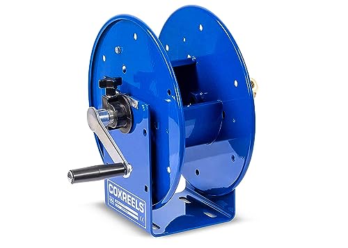 Coxreels 112-3-50 Compact Hand Crank Steel Hose Reel - 4 000 PSI - Holds 3/8 x 50 Length Hose - Perfect for Air Compressor Garden Pressure Washer Electric Hoses (Hose Not Included) Made in USA