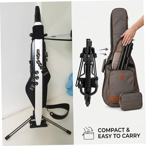 Support de basse pliable avec trépied stable pour instrument à vent électronique - 4