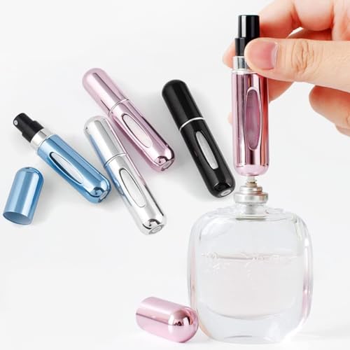 Image of VELVERI 3pcs Mini Perfume Refill Bottle - 5ml Portable Travel Atomizer Spray Bottle for Men & Women | Refillable Perfume Dispenser Travel Essentials (Multicolour)
