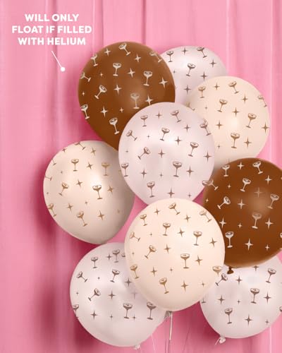 Image of xo, Fetti Brown Espresso Martini Latex Balloons - 24 pk, 12 inch | Tini Bit Older Birthday, Love Is Brewing Decorations, Party Decor, Coffee Cocktail Gifts, Bachelorette Supplies