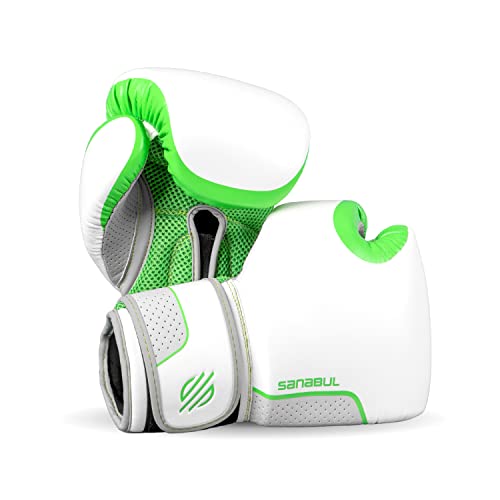 Sanabul Hyperstrike Womens Boxing And Kickboxing Fight Gloves (12 Oz, Green/White) #TOP20