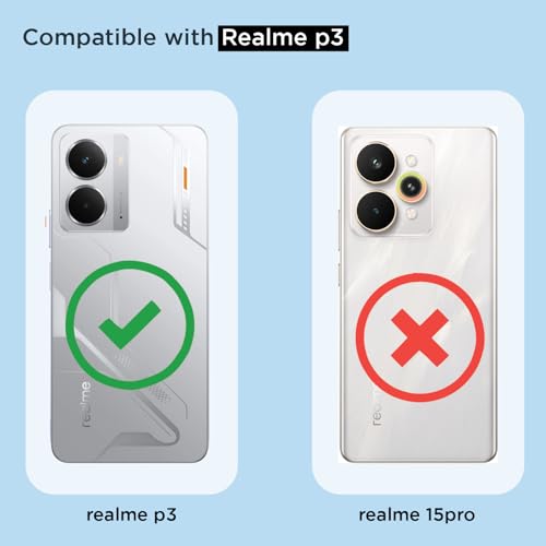Image of Pikkme Back Cover for Realme P3 5G Mag-Safe Shockproof PC + TPU | Protective Case Magnetic Support | Bumper Case (Transparent Mag-Safe)