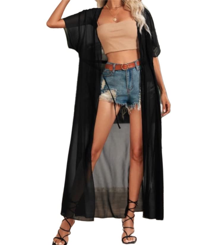janak 'n' masaaya DN- 515- Free Size Long georgette shrug short sleeve - black- 48 inches-picture-18