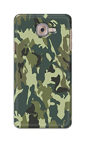 Image of PRINTFIDAA Printed Hard Back Cover Case for Samsung Galaxy J7 Max Back Cover (Green Army Camouflage) -1803
