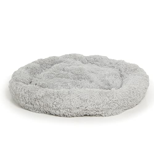 Wallace & Jones | Plüschbett Sarnia - XL | Hundebett, Liegekissen | ca. 115 x 115 x 26 cm | Hellgrau