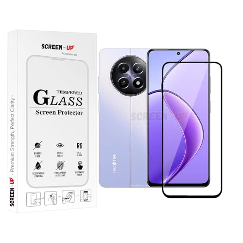 Image of ScreenUp Tempered Glass For Realme 12 - Ultra Clear, 9H Scratch Resistant, Full Coverage, Easy Install Screen Protector