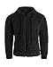 Gemijacka Teddy Fleece Sweatjacke Herren Kapuzenpullover mit Reißverschluss Warm Plüsch Kapuzenjacke Winter Hoodie Schwarz L