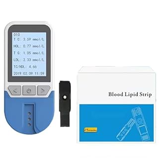 Wsexyy Misuratore di Prova del Colesterolo, Kit di Misuratore Lipidico Multifunzione per TC TG HDL LDL, Tester Lipidico nel Sangue con 25 Strisce, 200 Serie di Valori di Memoria