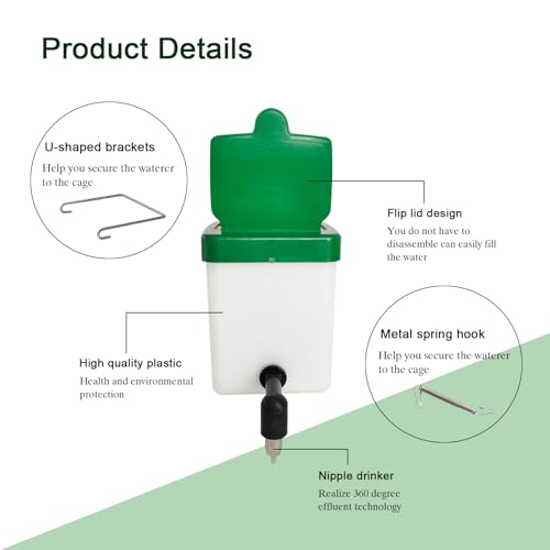 Cyrading CY-16OZ 500Ml Cage Water Bottles For Rabbits, Ferrets, Guinea Pigs Non Drip Hanging Rabbit Water Bottle For Small Animal ﻿ thumb #4