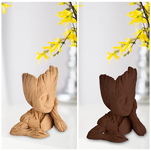 Image of iSANMATE 3D Printer Filament, PLA Filament 1.75mm Bundle, White and Sandal Wood Filament Bundle 2kg /Spool (20% Wood Powder+80% PLA)