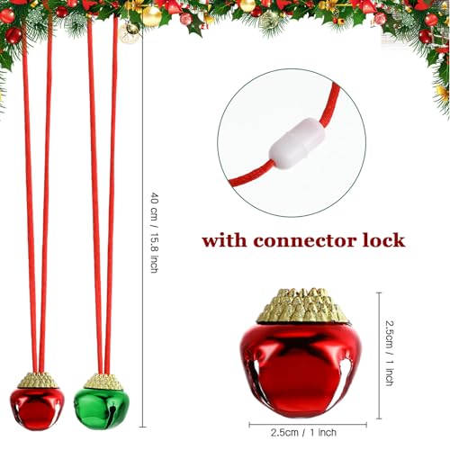 Collares de campana de Navidad a granel con cintas listas para colgar 4