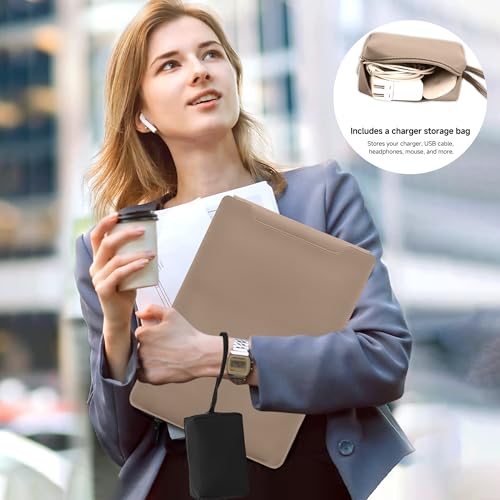 YealRed Etui na laptopa o przekątnej ekranu 13,3–14", do MacBooków, iPada, Surface/Lenovo/HP i innych laptopów, wykonane z wysokiej jakości skóry PU, ze stojakiem + podkładka pod mysz, odporne na