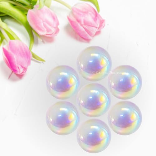 Image of Certified Angel Aura Quartz Crystal Ball for Meditation - Premium Crystal Vastu Items for Home and Feng Shui Items for Good Luck - Ideal for Pooja Supplies and Spiritual Practices (1 Inch)