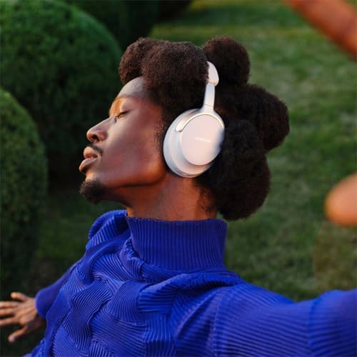 Image of Bose New QuietComfort Ultra Wireless Noise Cancelling Headphones with Spatial Audio, Over-The-Ear Headphones with Mic, Up to 24 Hours of Battery Life, White Smoke