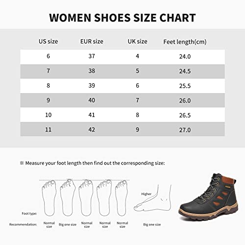 Zgr Womens Hiking Boots Waterproof Non Slip Mid Boot Outdoor Trekking Walking Lightweight Hiking Shoes （Black,Us10 #TOP5
