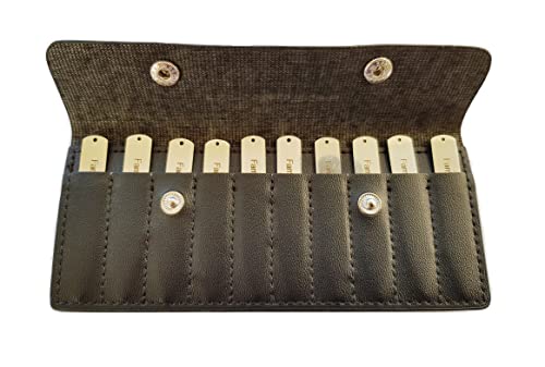 Farm Cottage Brands Set of Ten stainless steel shirt collar stiffeners/collar stays in a black leather case - Image 2
