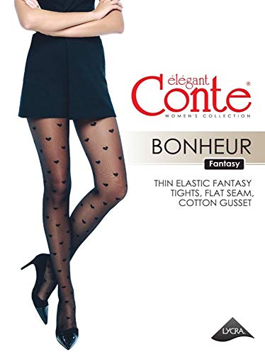 Conte Tights Heart Patterned Sheer Pantyhose Bonheur 20 Den3