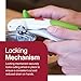 Zyliss Lock N' Lift Can Opener - Manual Can Opener with Built-In Magnet - Safety Can Opener with Stainless Steel Wheel - Handheld Kitchen Tool & Gadget - Green, 7.5