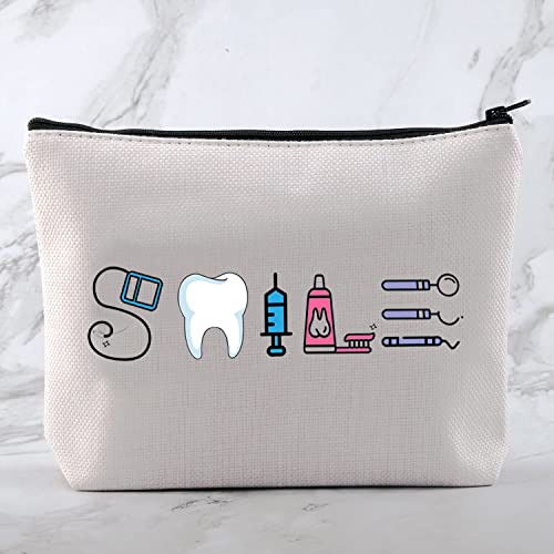 Image of MNIGIU Dental Assistant Gift Funny Dentist Gift Dental Smile Cosmetic Bag Dental Student Gift Dental Hygienist Gift