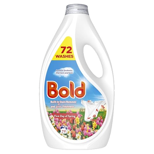 Bold Washing Liquid Laundry Detergent 72 Washes 2.232l First Day of Spring Outdoor Freshness that Lasts and Lasts With Build in Stain Remover and Lenor Freshness