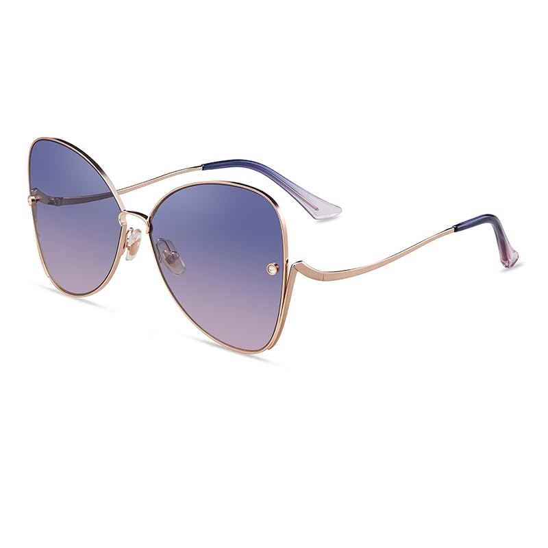 Women's Polarized Mirrored Sunglasses, High Definition TAC Lenses, Lightweight Manganese Nickel Alloy Frame