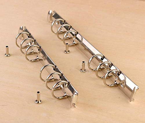 ZHONGJIUYUAN 2 tamaños (A5 A6) Metal espiral carpeta clip de hoja suelta de acero inoxidable carpeta de archivos aglutinantes agrupados anillo de hierro